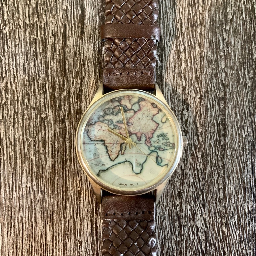Map faced watch